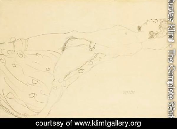 Gustav Klimt - Liegender Akt nach rechts 2