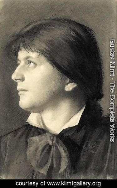 Brustbild Einer Nach Links Aufblickenden Frau (Portrait Of A Woman Looking Upwards To The Left)