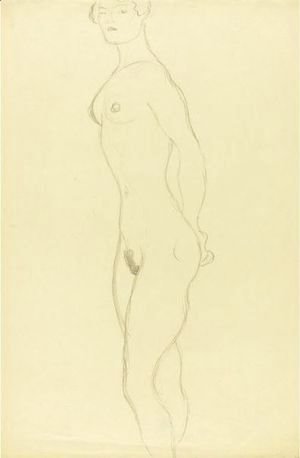Gustav Klimt - Stehender Akt Nach Links (Standing Nude To The Left)