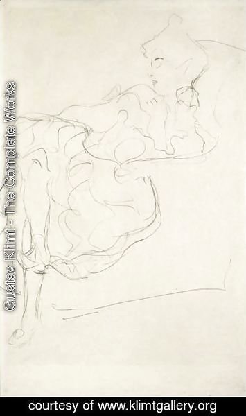 Gustav Klimt - Sitzende Im Lehnsessel Nach Links