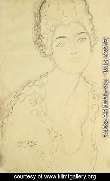 Gustav Klimt - Bust Of A Lady, Frontal View