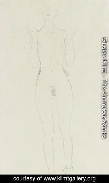 Gustav Klimt - Akt Mit Erhobenen Unterarmen (Nude With Raised Arms)