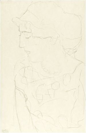 Gustav Klimt - Female Bust In Profile Or Woman With Blouse