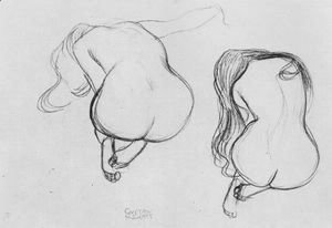 Gustav Klimt - Two Studies of Sitting Nudes