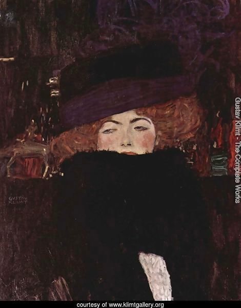 Lady With Hat And Feather Boa