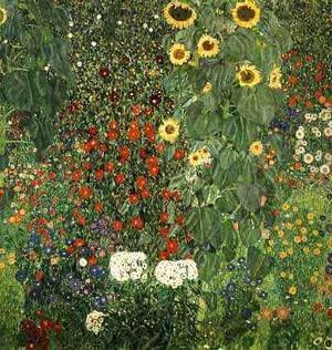 Gustav Klimt - Farmergarden With Sunflower