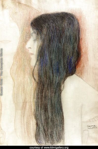 Girl with Long Hair, with a sketch for 'Nude Veritas"