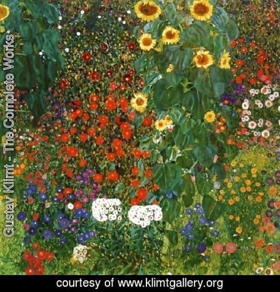 Gustav Klimt - Cottage Garden with Sunflowers