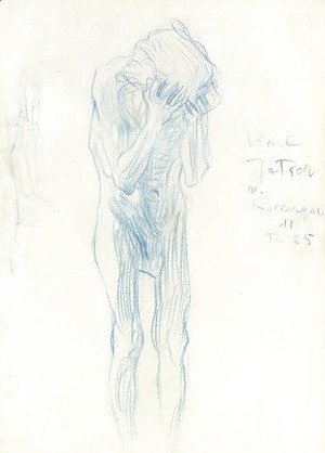 Gustav Klimt - Akt eines Greises mit vorgehaltenen Handen (Study for Philosophie)