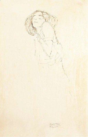 Gustav Klimt - Frau nachs links