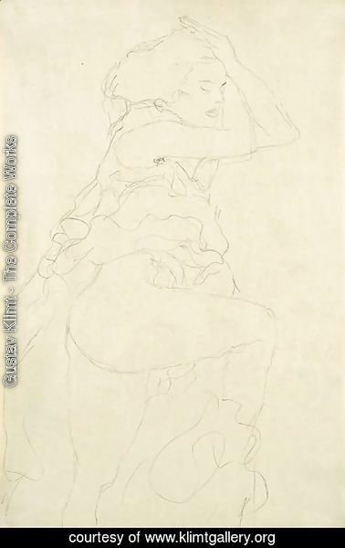 Gustav Klimt - Halbakt nach rechts