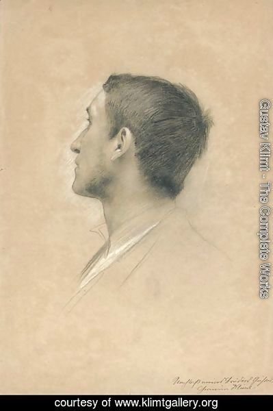 Gustav Klimt - Junger Mann im Profil nach links