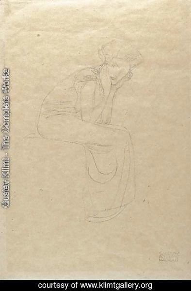 Gustav Klimt - Seated woman holding her head in her hands