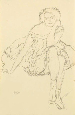 Gustav Klimt - Sitzende von vorne