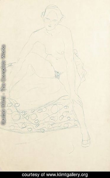 Gustav Klimt - Sitzender Akt von vorne