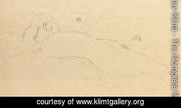Gustav Klimt - Zwei liegende Madchen