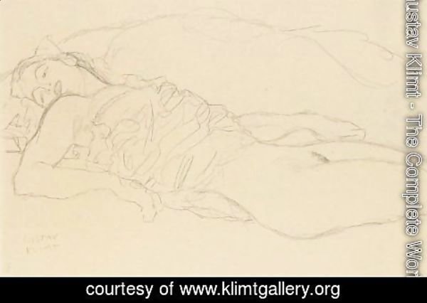 Gustav Klimt - Liegende (Reclining Woman)