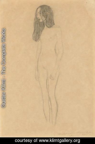 Gustav Klimt - Madchenakt (Nude Female Figure)