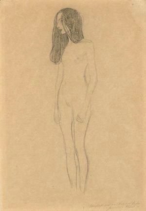 Gustav Klimt - Madchenakt (Nude Female Figure)