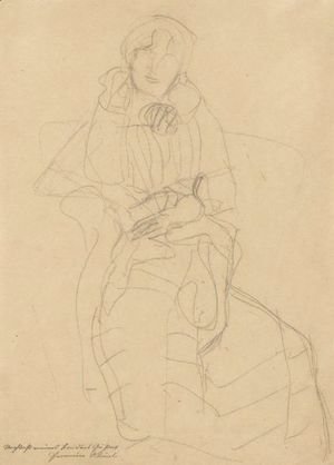 Seated Lady From The Front, Study For The Portrait Of Marie Henneberg