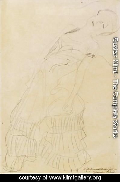 Gustav Klimt - Liegendes Madchen (Reclining Girl)