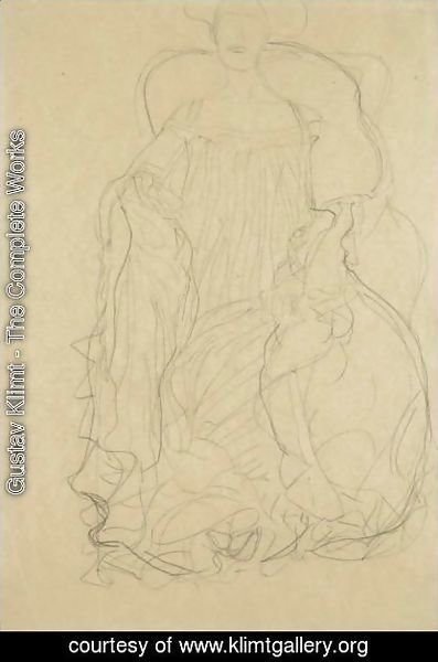 Gustav Klimt - Adele Bloch-Bauer Seated From The Front, A Boa Draped Over Her Left Shoulder