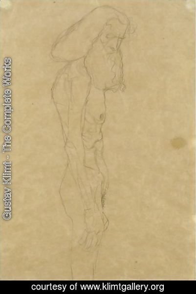 Gustav Klimt - Aufrecht Stehender Greis Nach Rechts (Standing Old Man Facing To The Right)