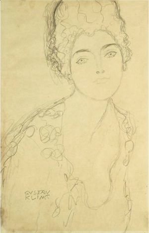 Gustav Klimt - Bust Of A Lady, Frontal View
