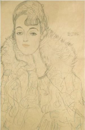 Gustav Klimt - Portrait Of A Lady, Frontal View