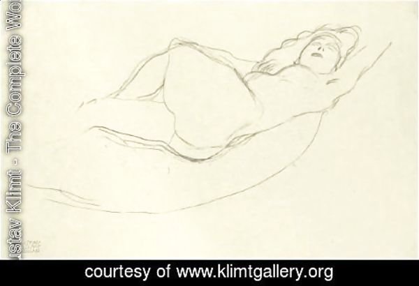 Gustav Klimt - Liegender Akt Nach Rechts 3