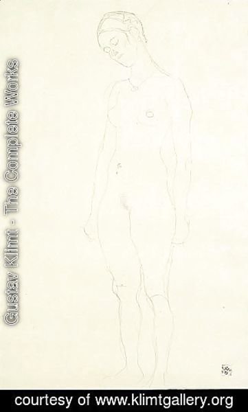 Gustav Klimt - Stehender Akt Nach Links