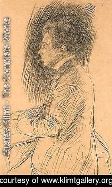 Gustav Klimt - Klavier Spielender Mann Nach Links (Portrait Of A Pianist Facing Left)