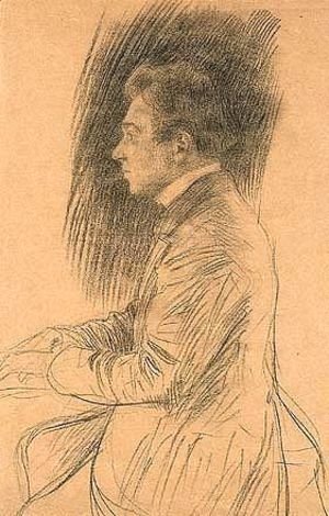 Gustav Klimt - Klavier Spielender Mann Nach Links (Portrait Of A Pianist Facing Left)