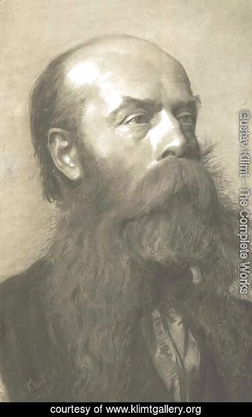 Gustav Klimt - Portrait of a man with beard in three quarter profil