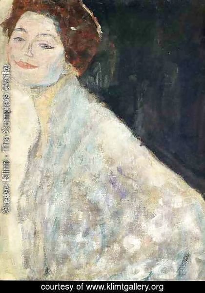 Gustav Klimt - Portrait of a Lady in White (unfinished)