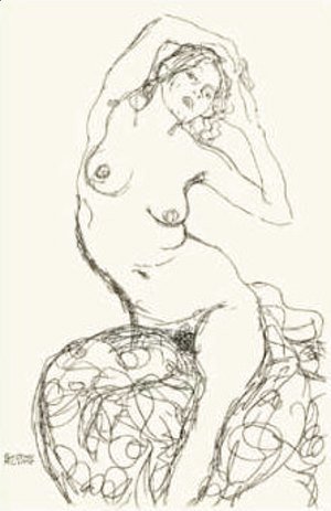 Gustav Klimt - Female Nude Study